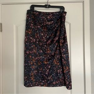 Abercrombie Black Floral Midi Skirt